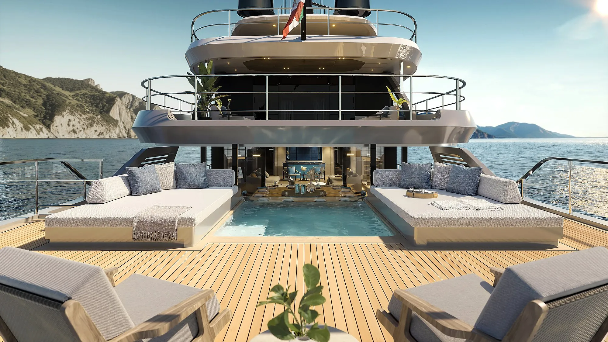 Azimut Grande 44M — Quatro decks
